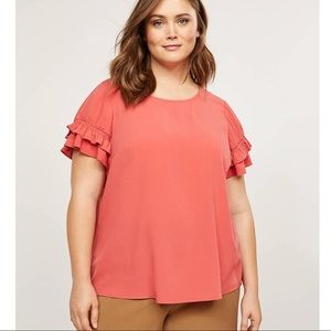 Lane Bryant Essentials Flutter Sleeve Tee